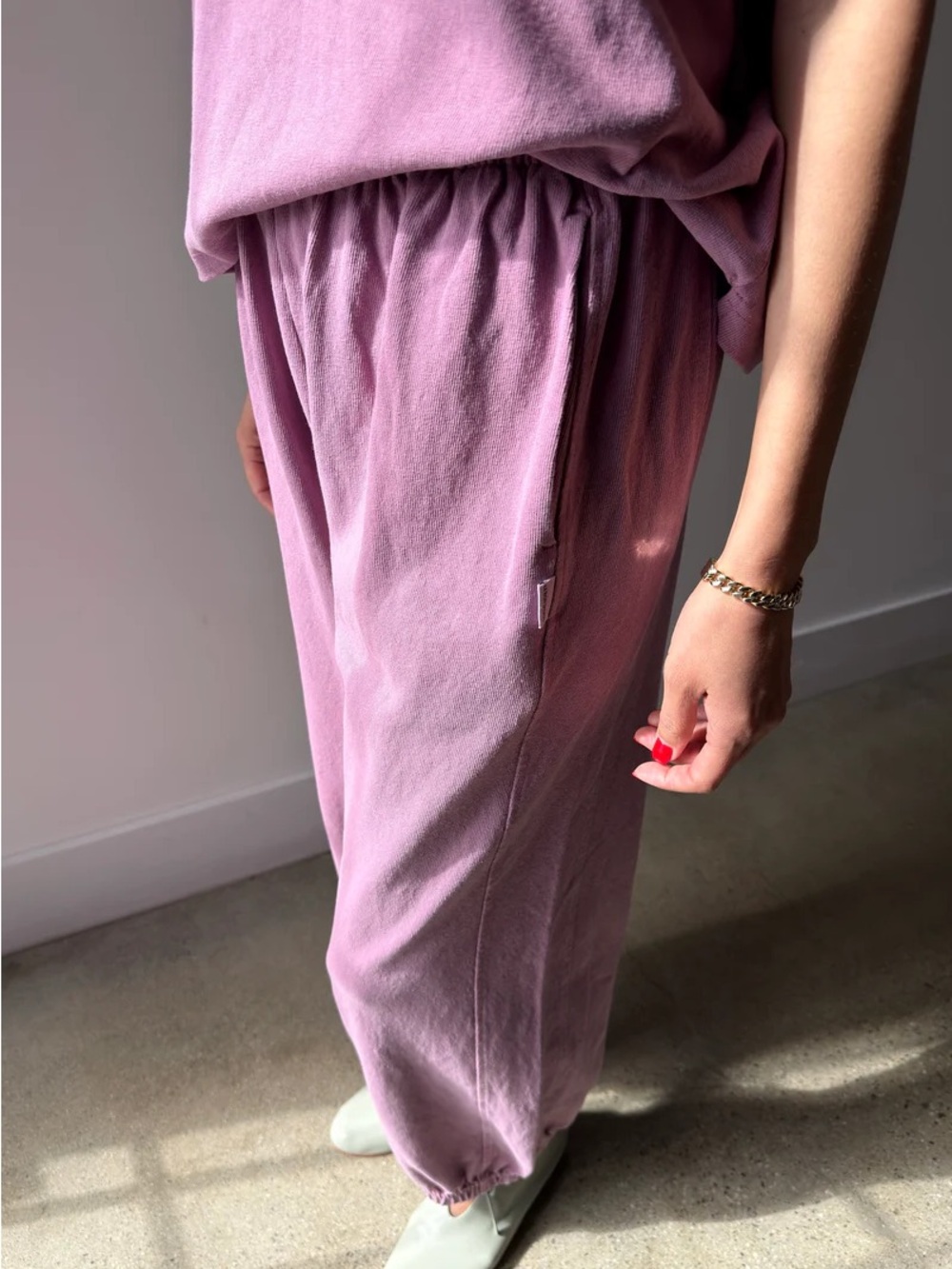 Le Bon Shoppe Balloon Pants in Dusty Lilac - Picture 4 of 9